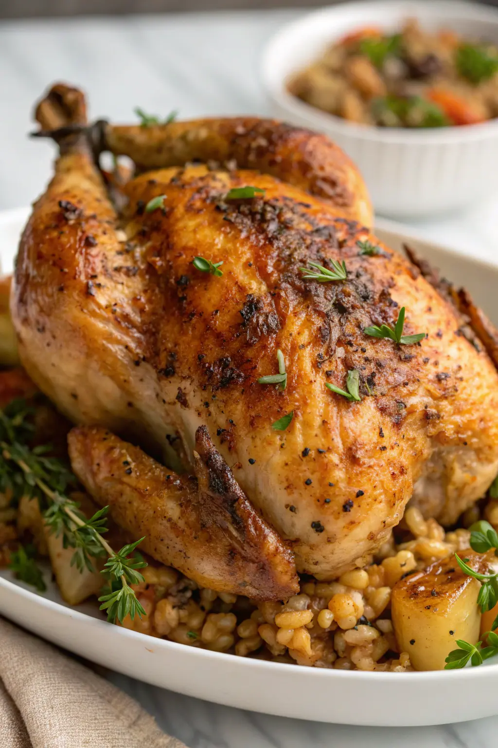 A delicious plate of Air Fryer Chicken Einkorn