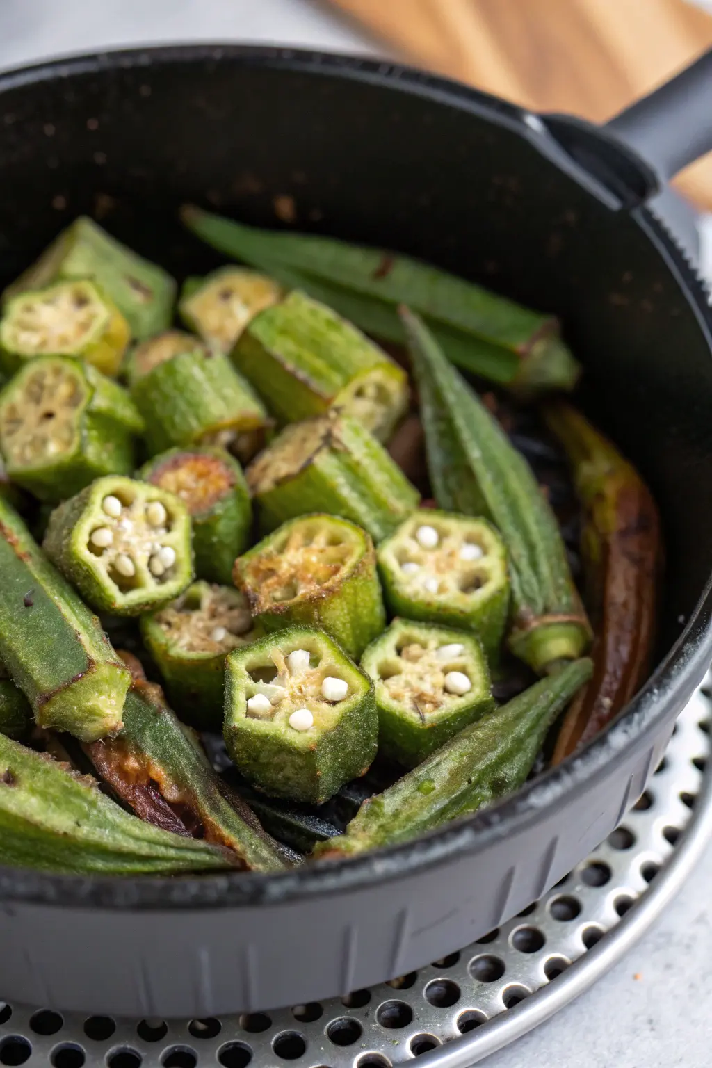 A delicious plate of Air Fryer Okra