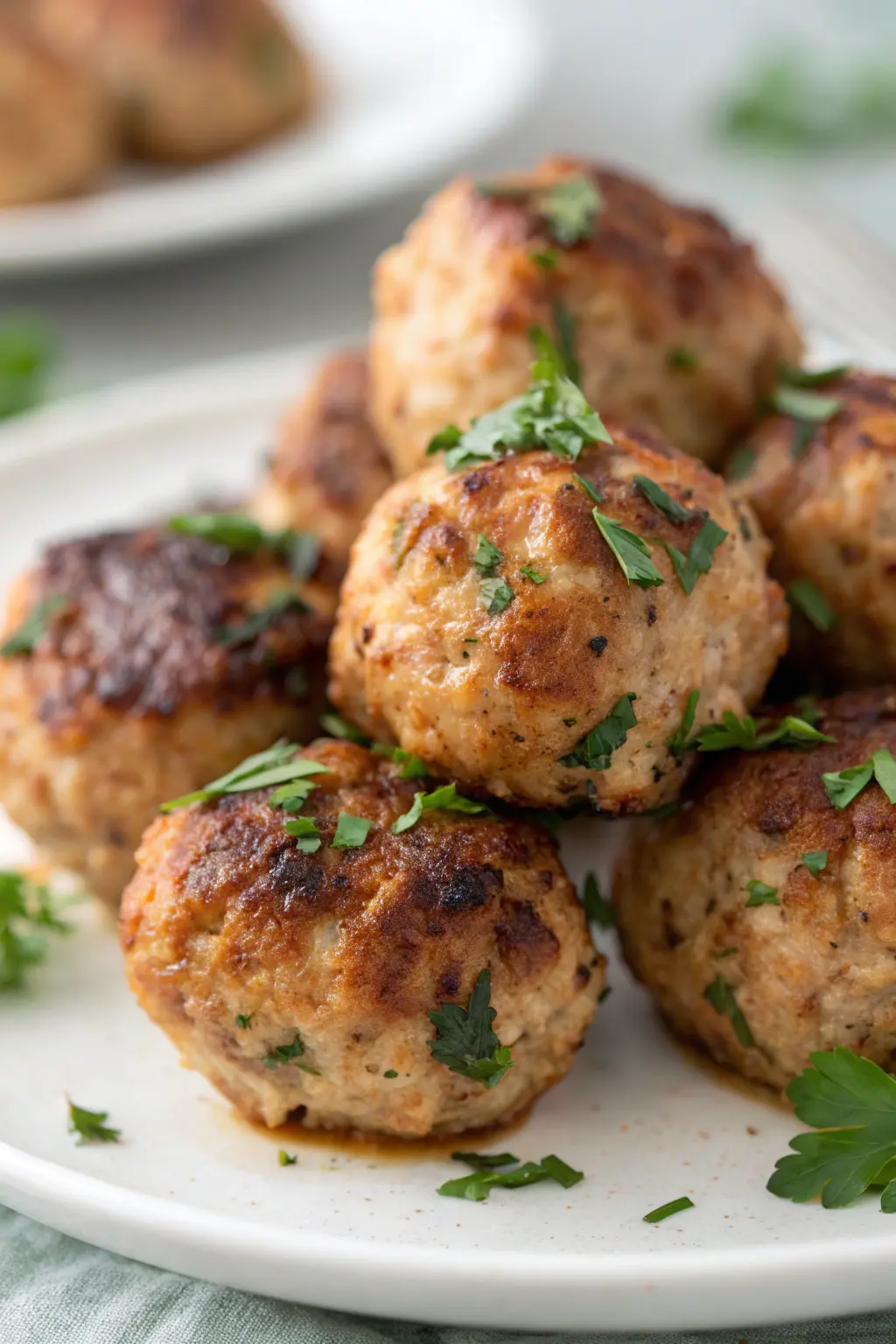 A delicious plate of Air Fryer Chicken Meatballs