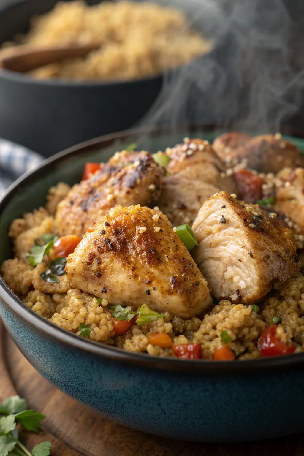 A delicious plate of Air Fryer Chicken Quinoa