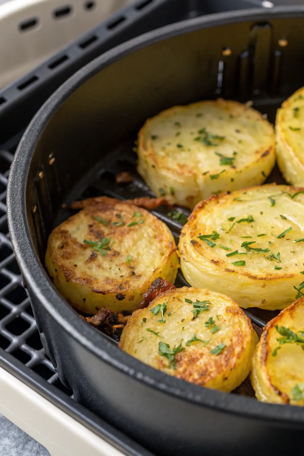 A delicious plate of Air Fryer Kohlrabi