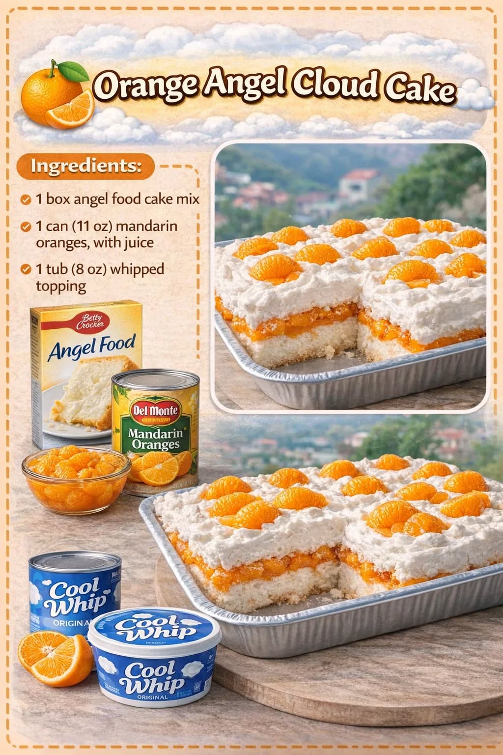 Orange Angel Cloud Cake