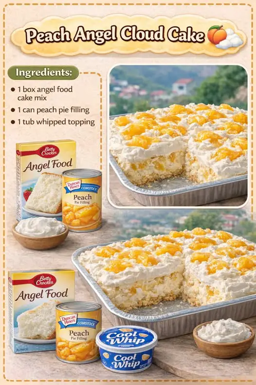 Peach Angel Cloud Cake