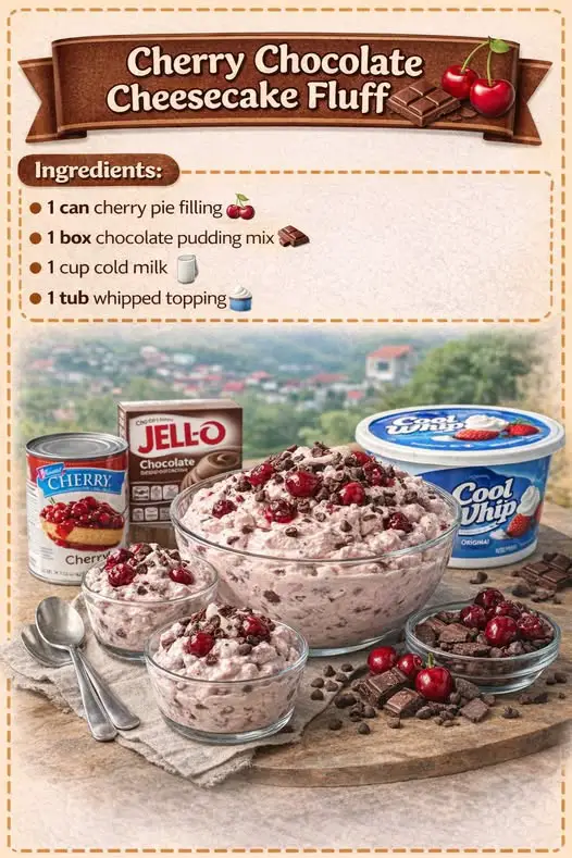 Cherry Chocolate Cheesecake Fluff