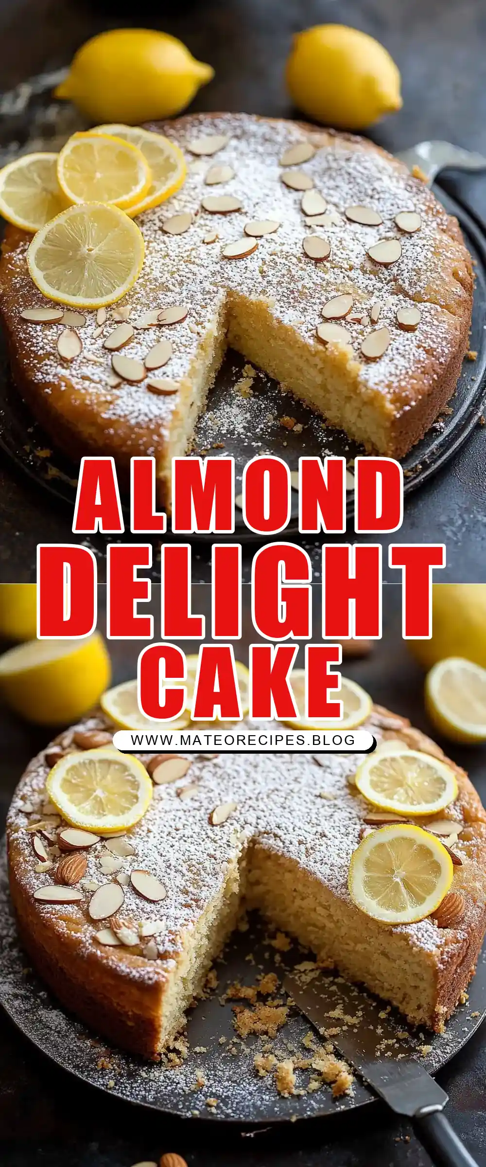 Pinterest pin (Design 1) for Almond Cake