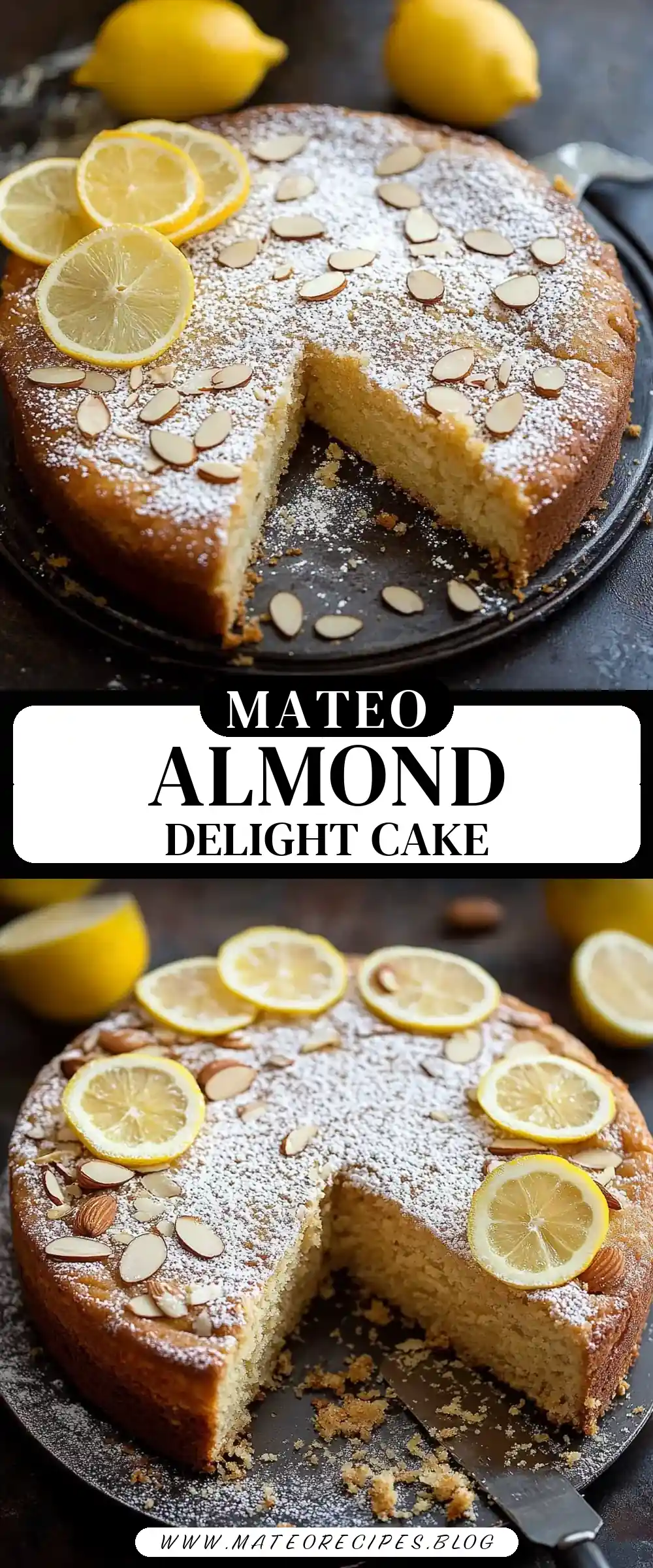 Pinterest pin (Design 3) for Almond Cake