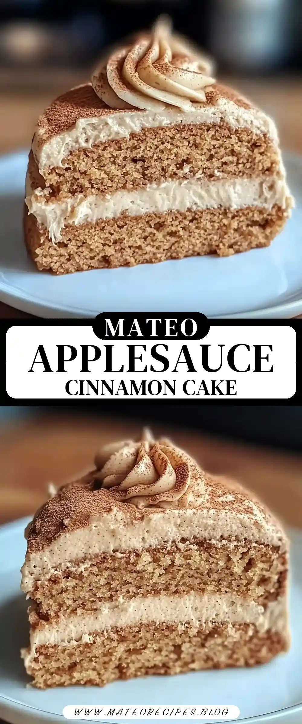 Pinterest pin (Design 3) for Applesauce Cake with Cinnamon Cream Cheese Frosting π°π