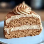 A delicious plate of Applesauce Cake with Cinnamon Cream Cheese Frosting 🍰🍎