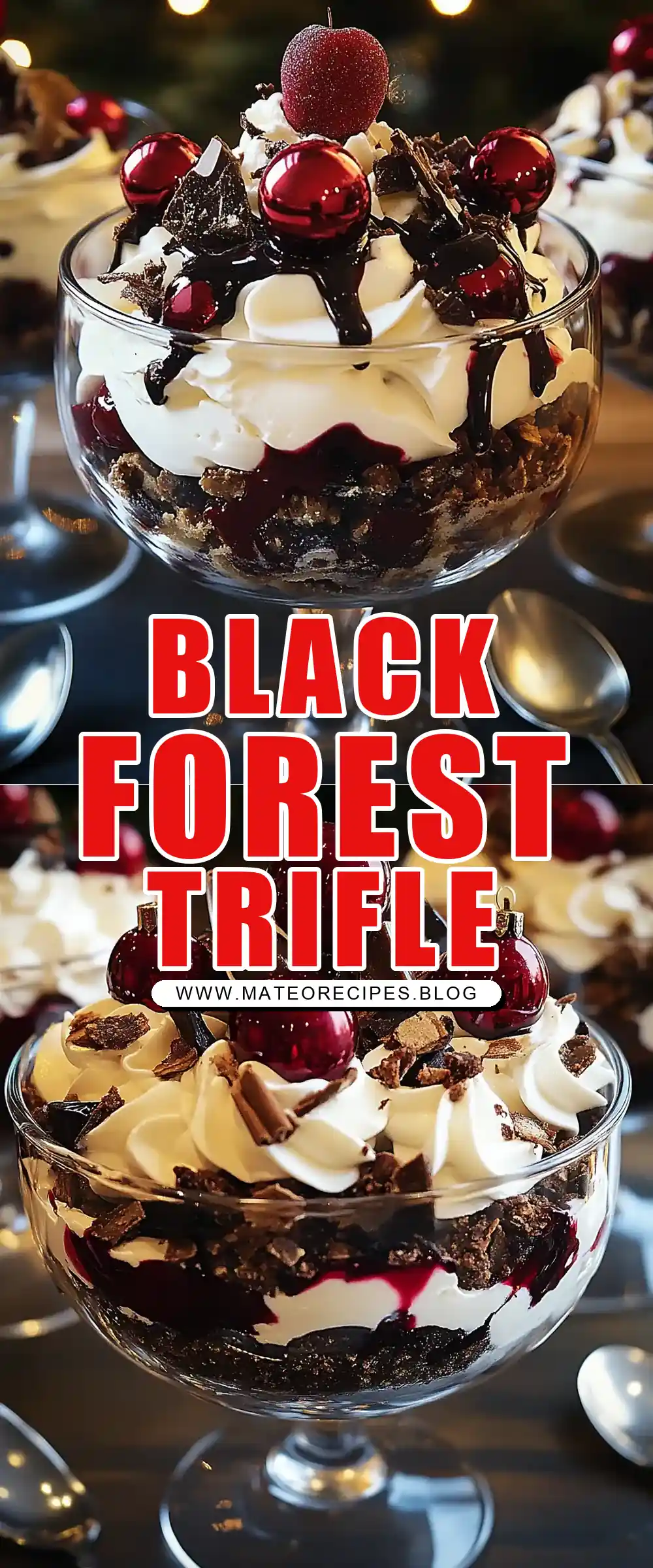 Pinterest pin (Design 1) for BLACK FOREST TRIFLE FOR CHRISTMAS