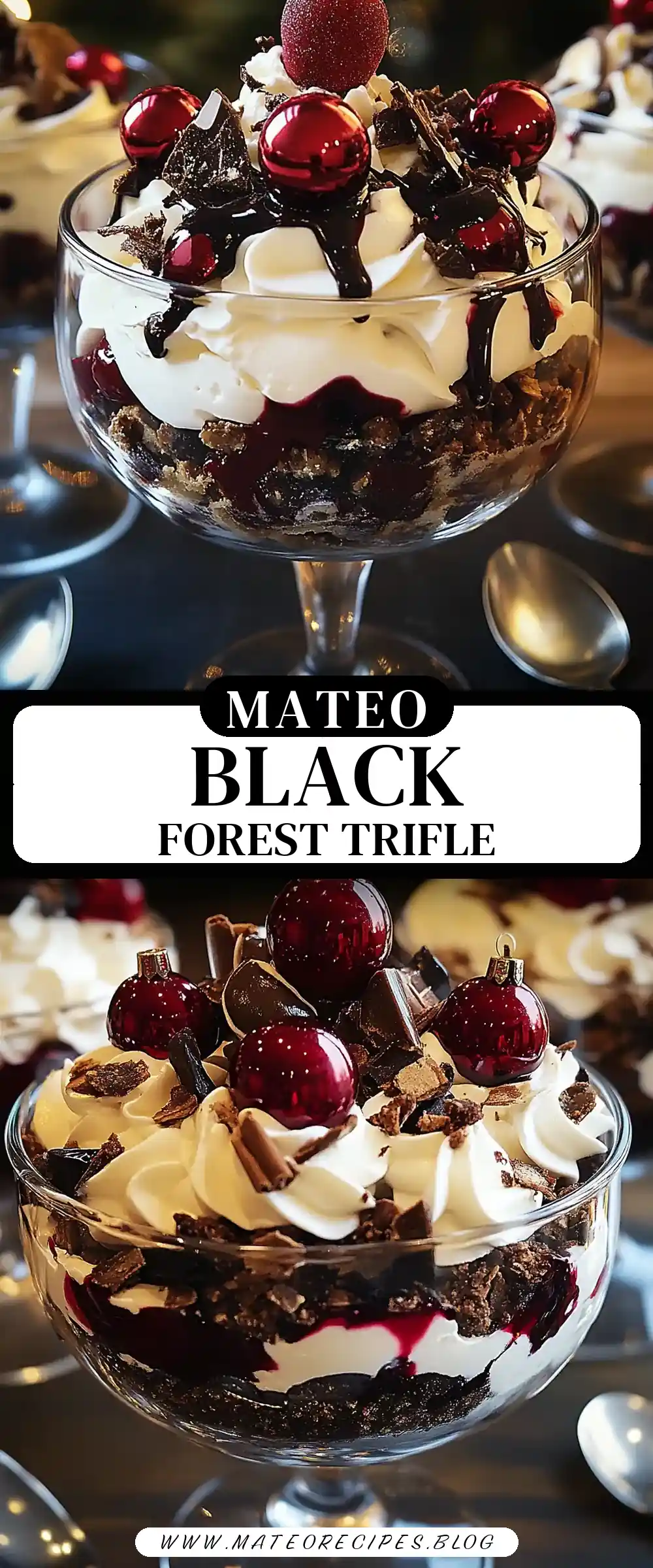 Pinterest pin (Design 3) for BLACK FOREST TRIFLE FOR CHRISTMAS