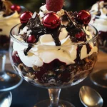 A delicious plate of BLACK FOREST TRIFLE FOR CHRISTMAS