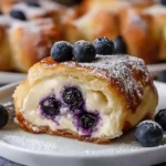 A delicious plate of Blueberry Cheesecake Rolls