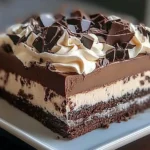 A delicious plate of Brownie Refrigerator Cake