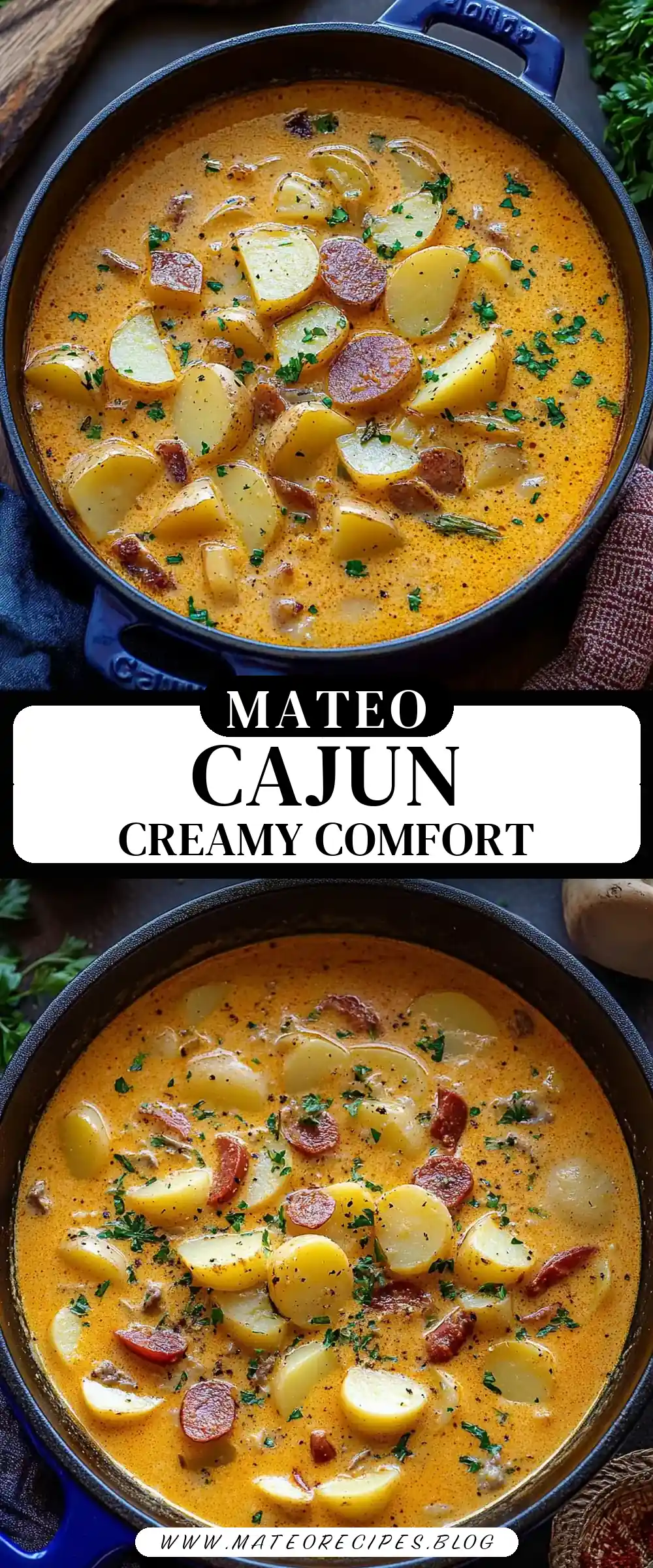 Pinterest pin (Design 3) for Cajun Potato Soup