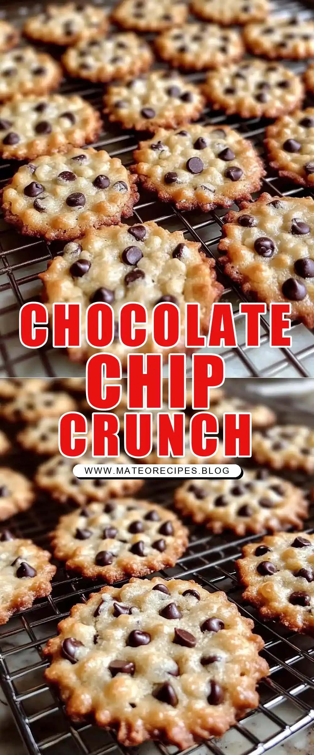 Pinterest pin (Design 1) for Rice Krispie Chocolate Chip Cookies 🍪❤️