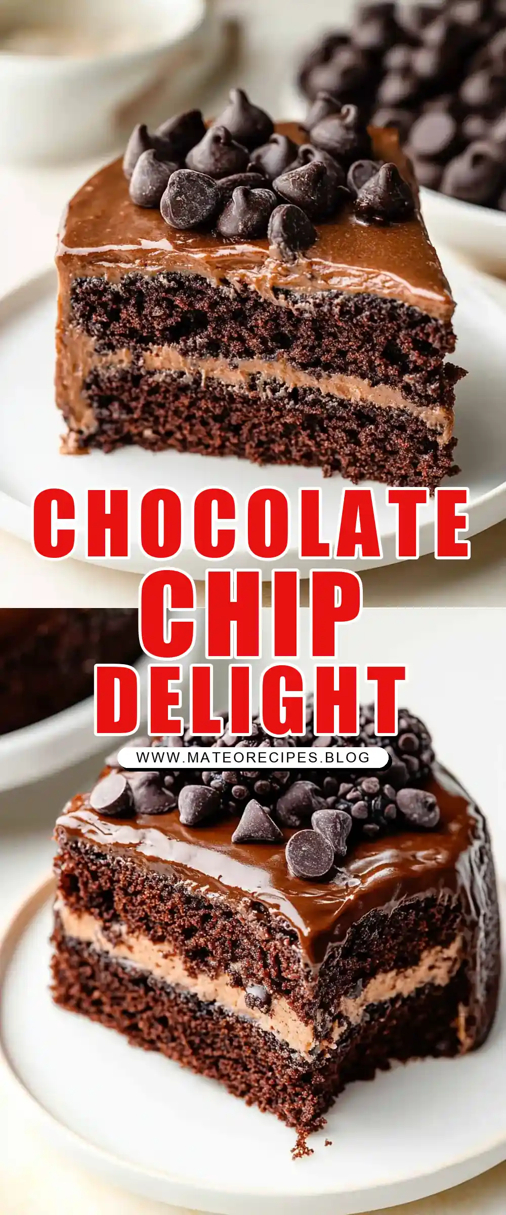 Pinterest pin (Design 1) for Chocolate Chip Cookie Cake