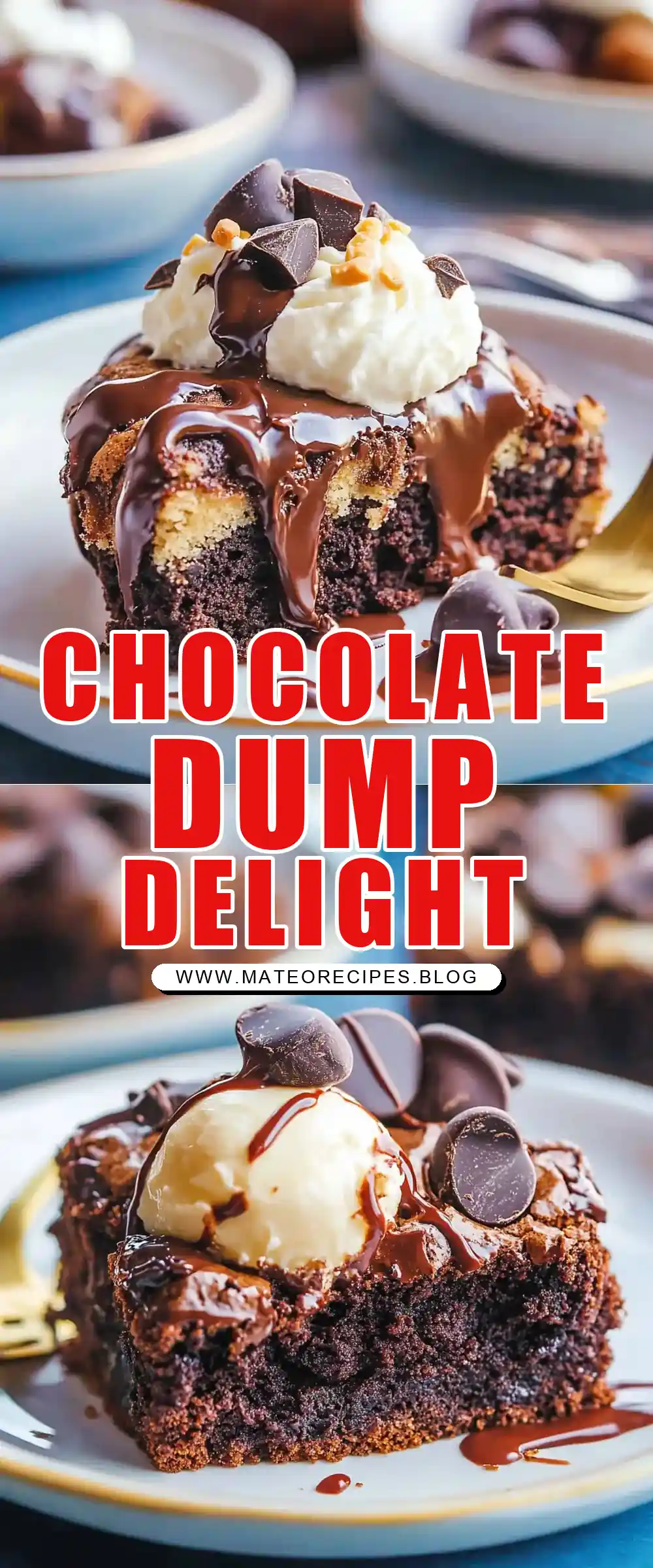 Pinterest pin (Design 1) for 4-Ingredient Chocolate Dump Cake