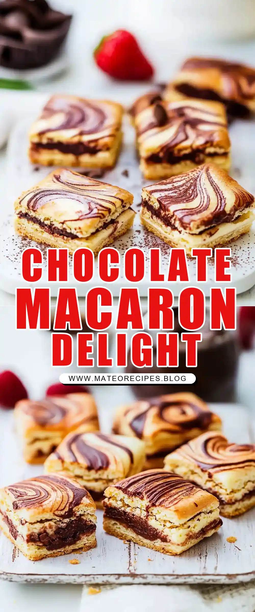 Pinterest pin (Design 1) for Chocolate Macaron Recipe