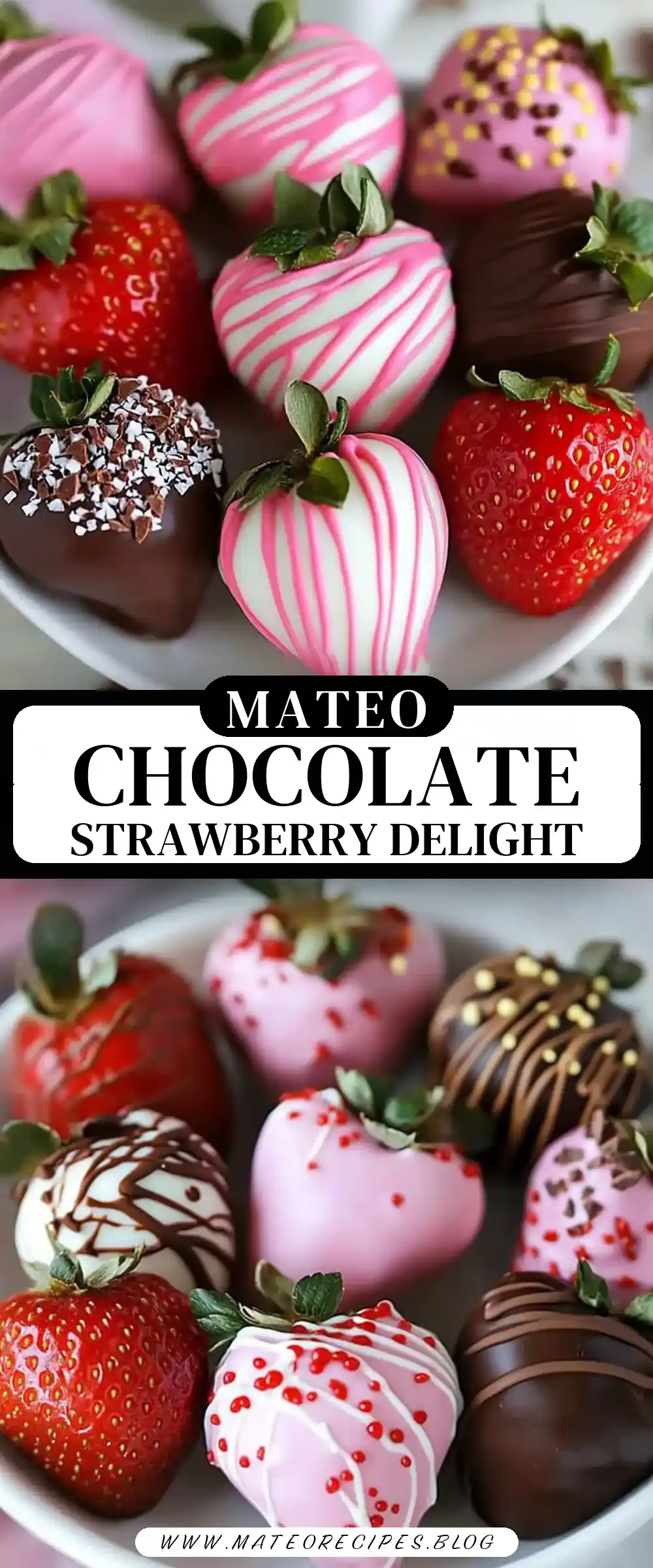 Pinterest pin (Design 3) for Easy Chocolate Covered Strawberries