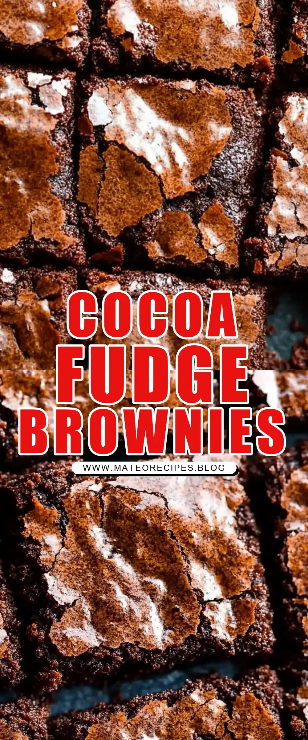 Pinterest pin (Design 1) for The Best Cocoa Fudge Brownies