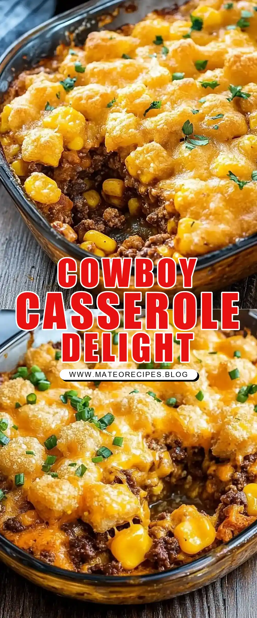 Pinterest pin (Design 1) for Easy Cowboy Casserole