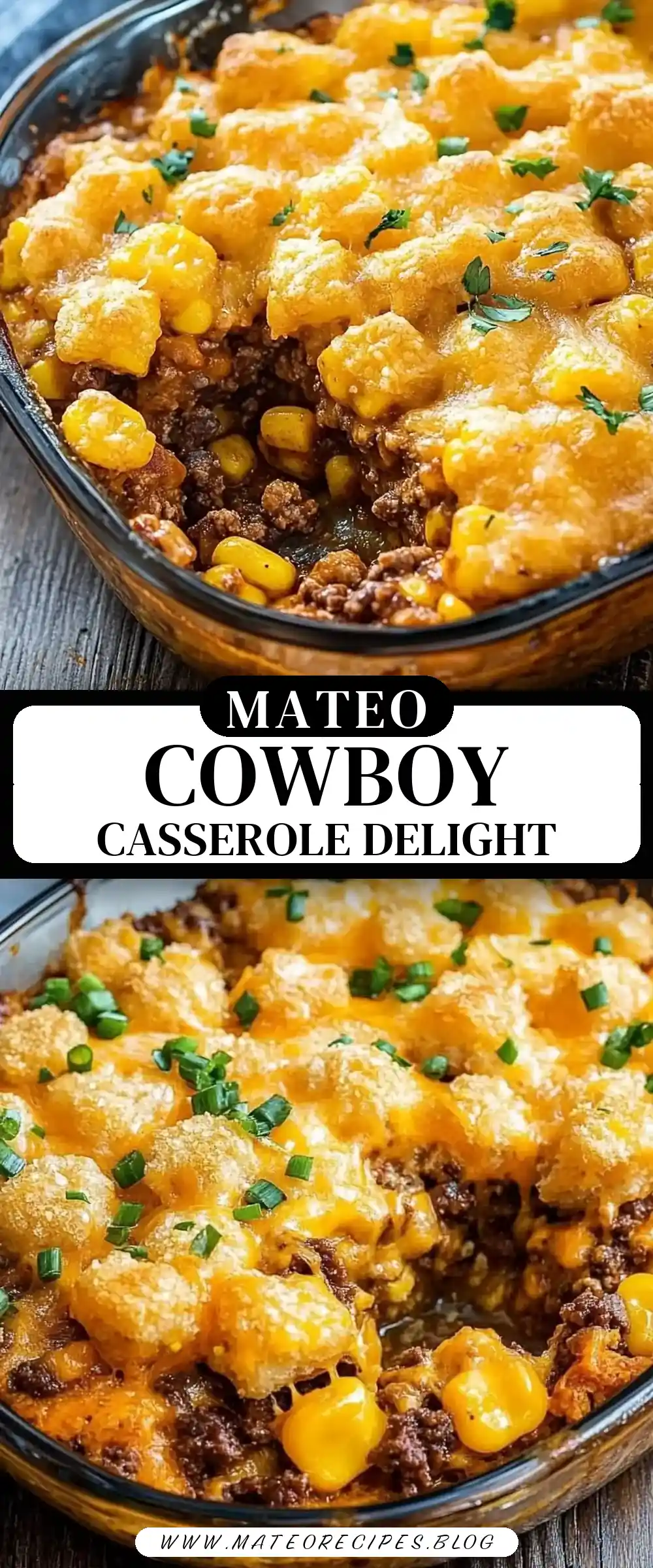 Pinterest pin (Design 3) for Easy Cowboy Casserole