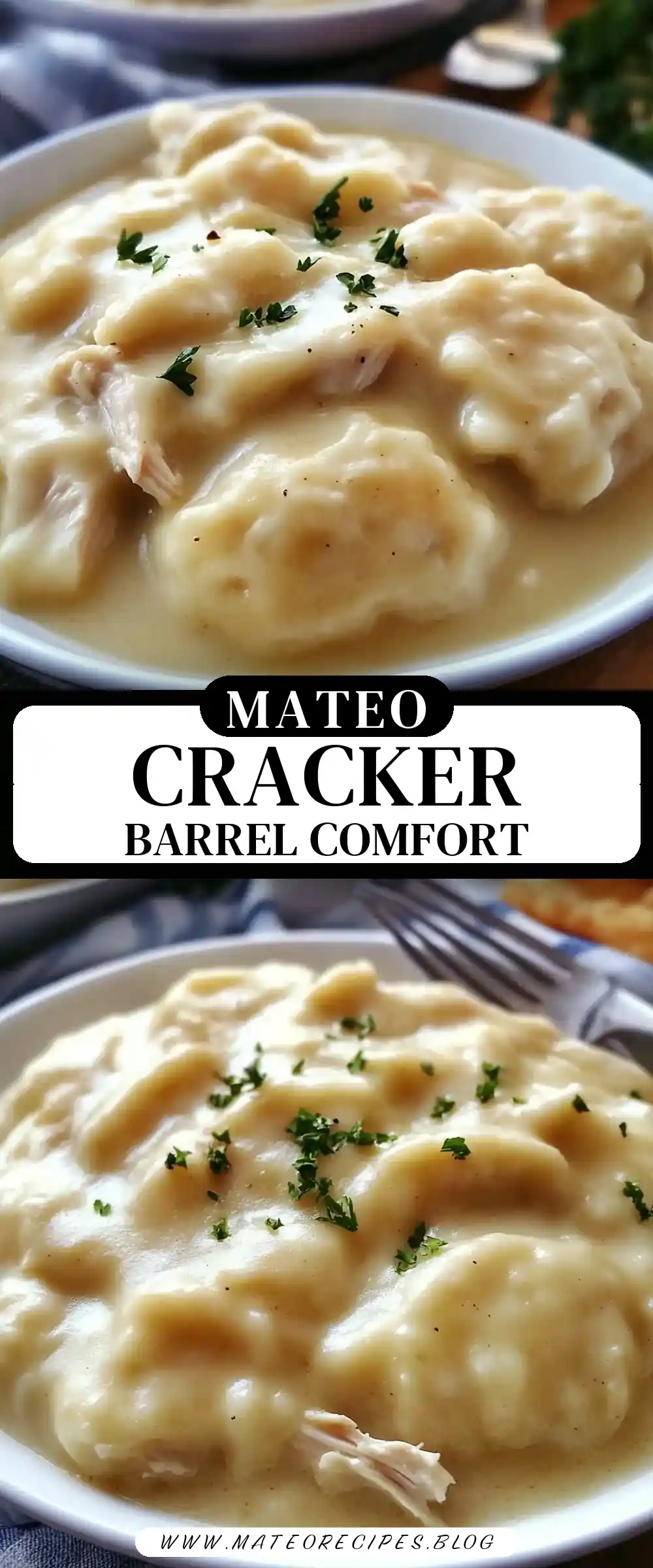 Pinterest pin (Design 3) for Homestyle Chicken & Dumplings (Cracker Barrel-Inspired)