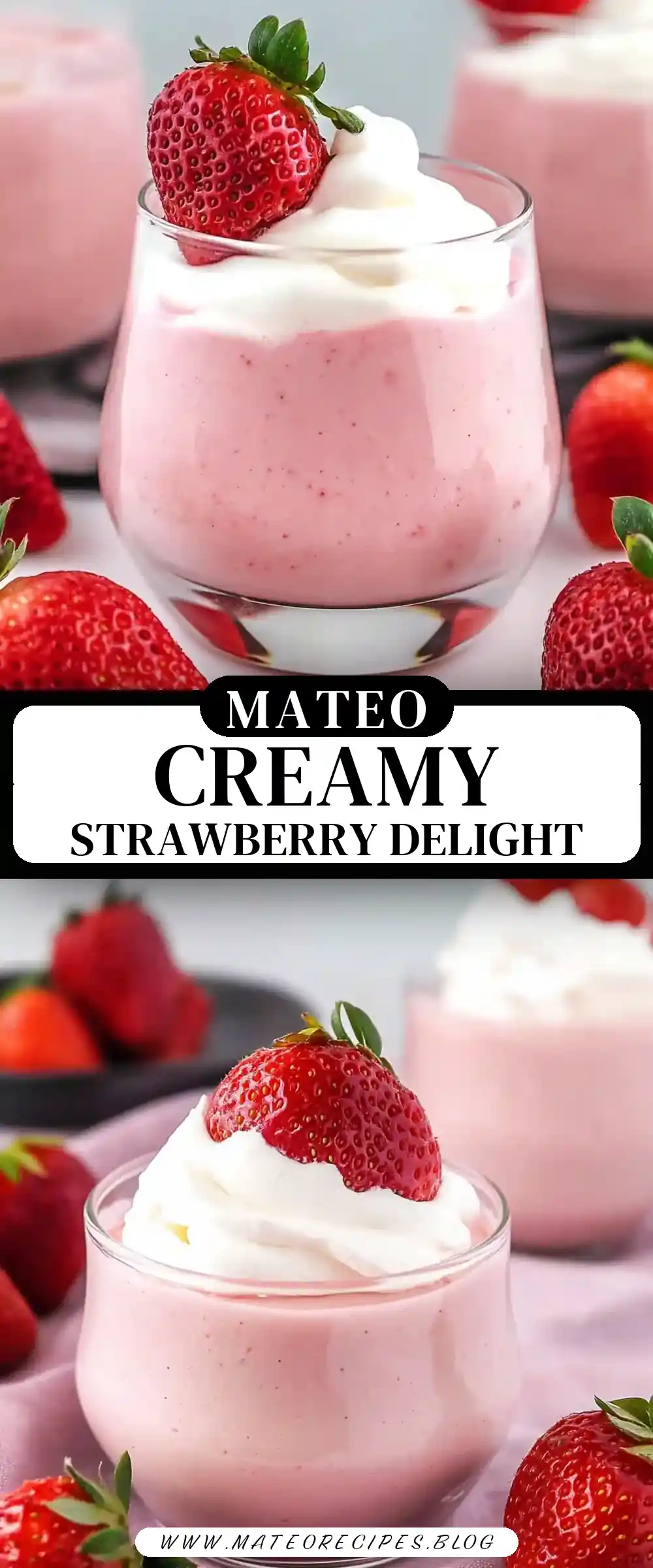 Pinterest pin (Design 3) for Strawberry Mousse