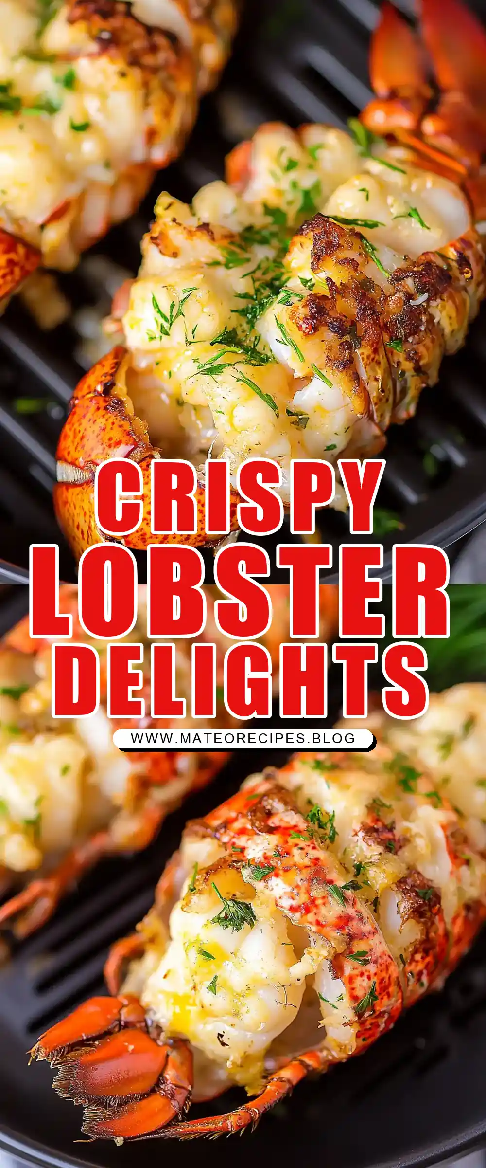 Pinterest pin (Design 1) for Air Fryer Lobster Tails