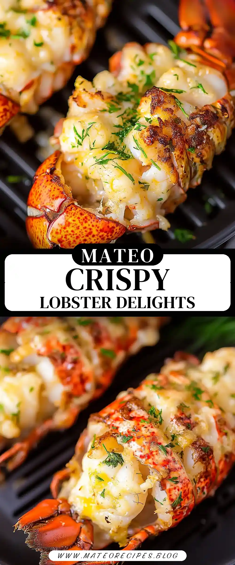 Pinterest pin (Design 3) for Air Fryer Lobster Tails