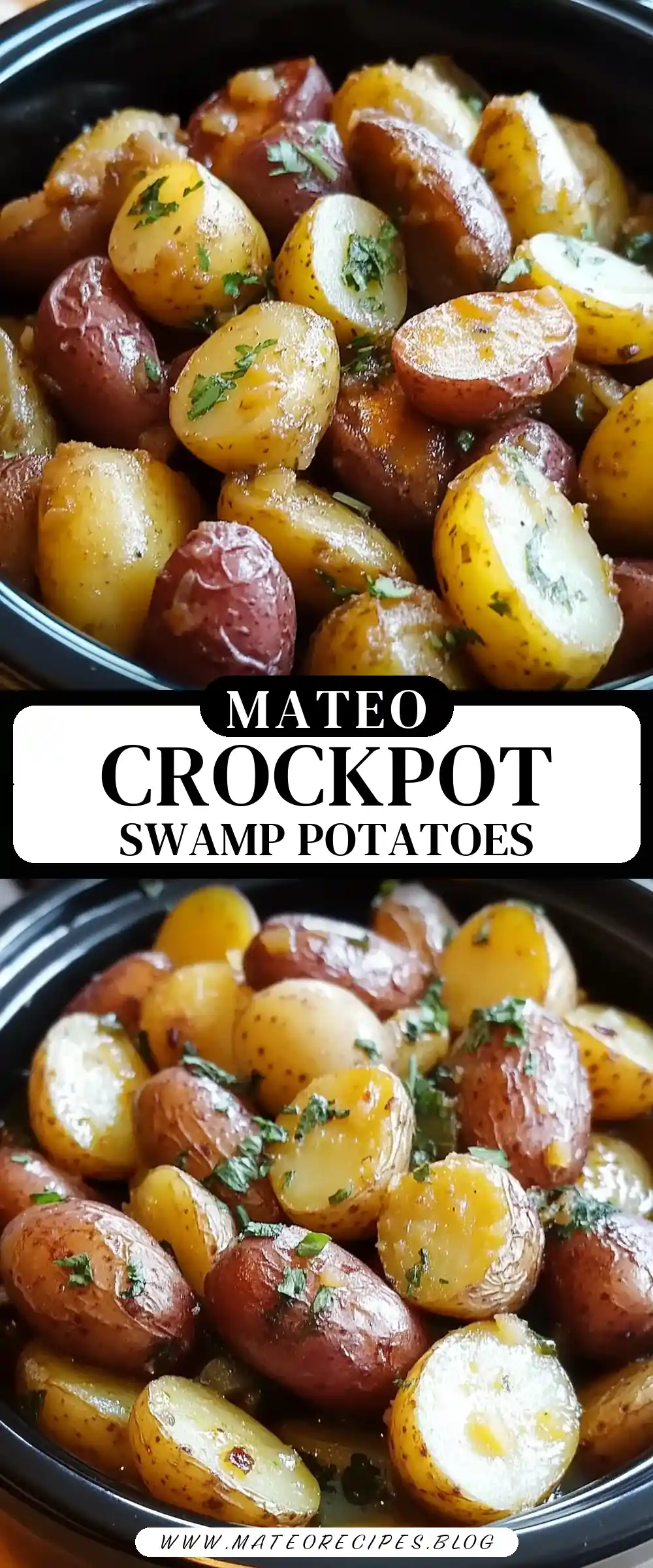 Pinterest pin (Design 3) for Crock Pot Swamp Potatoes