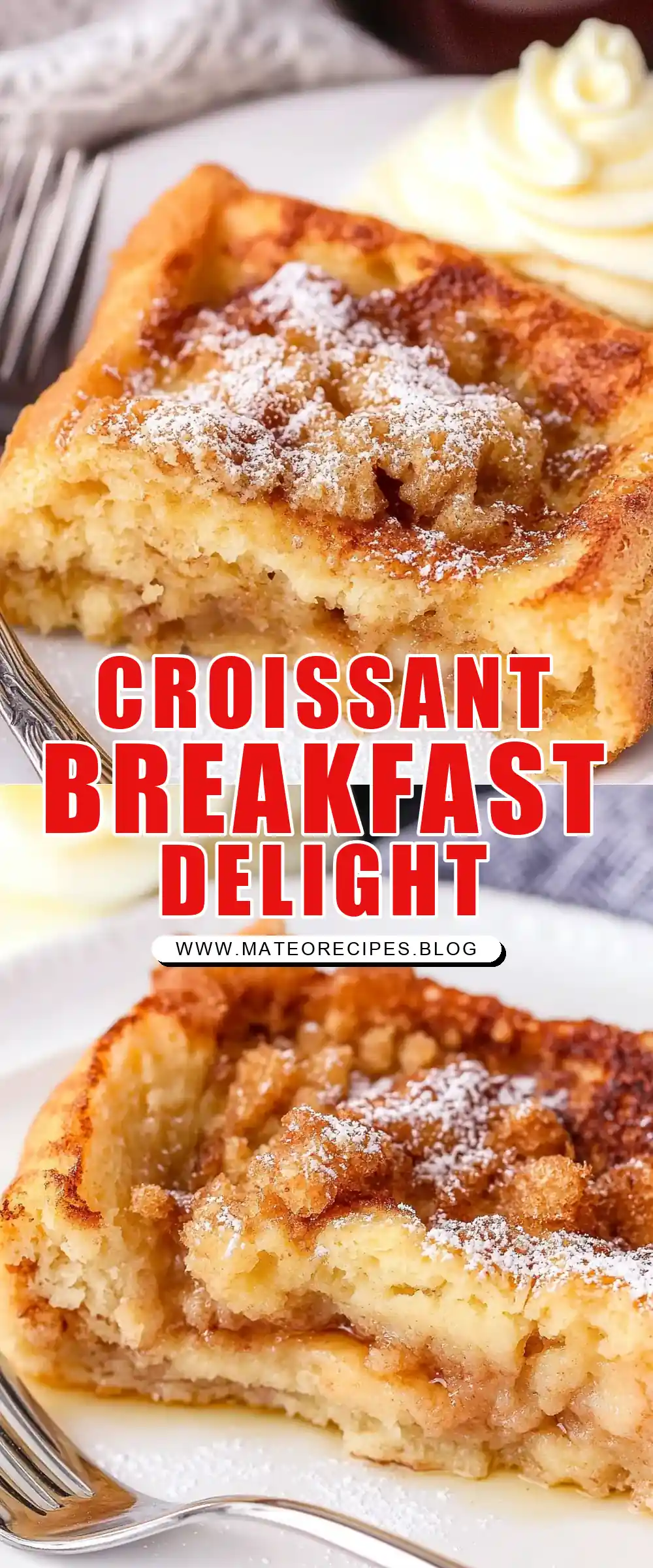 Pinterest pin (Design 1) for Croissant French Toast