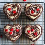 A delicious plate of Cheesecake Brownie Hearts