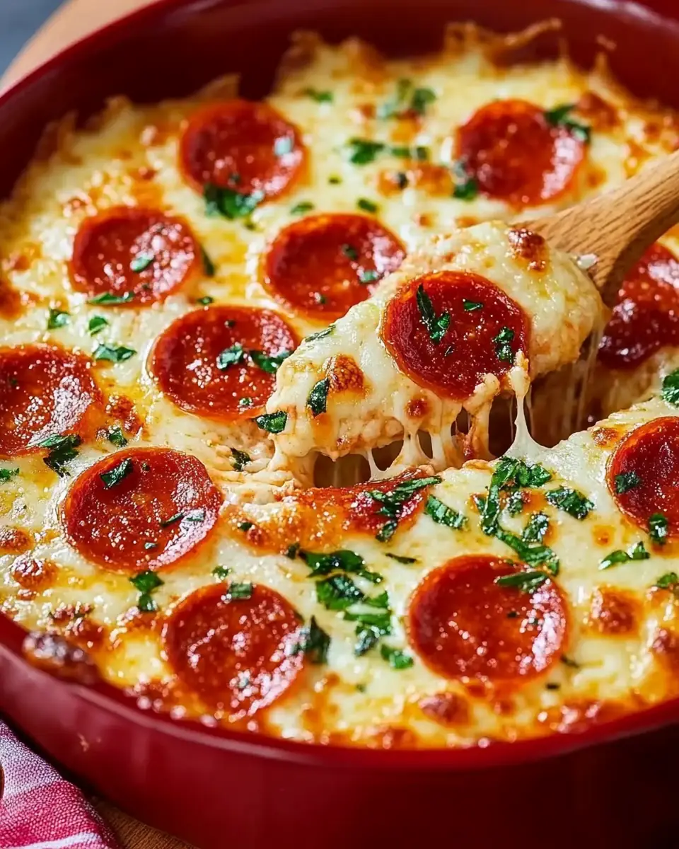 A delicious plate of Cheesy Pizza Dip