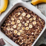 A delicious plate of Chocolate Banana Baked Oatmeal