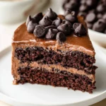 A delicious plate of Chocolate Chip Cookie Cake