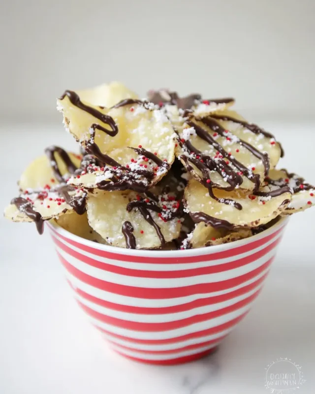 A delicious plate of Chocolate Covered Potato Chips
