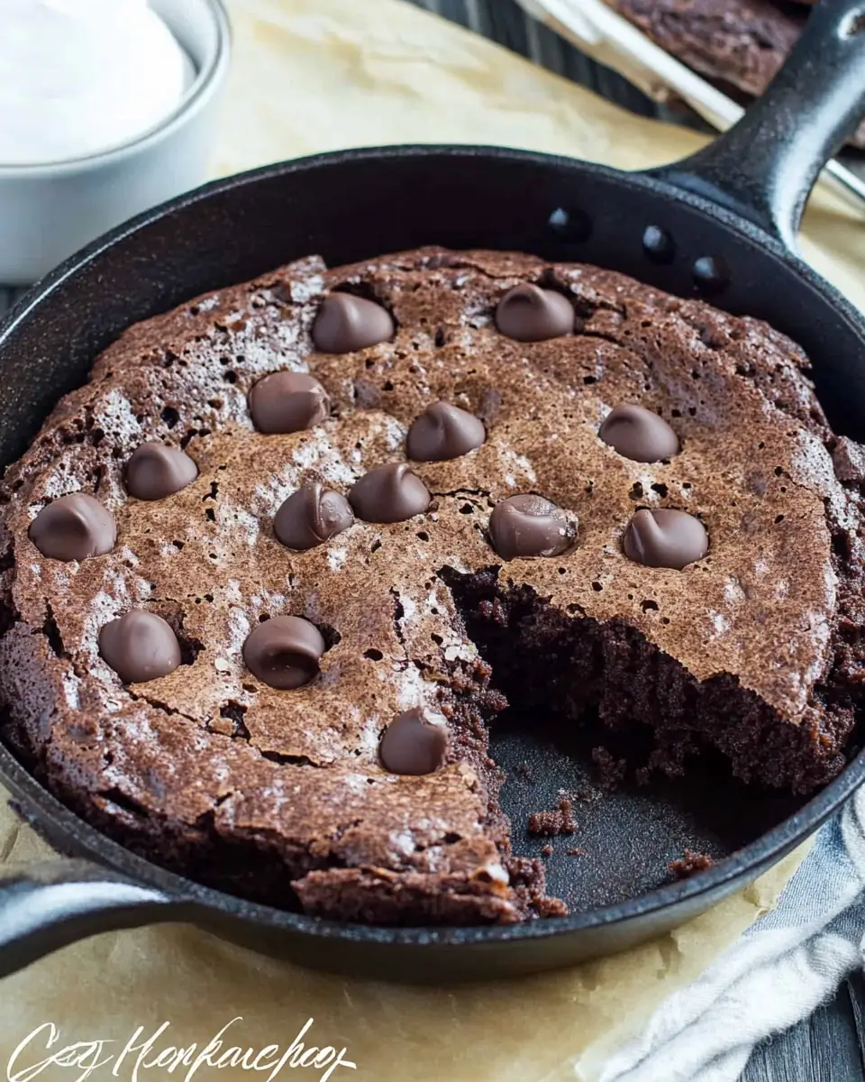 A delicious plate of ChocolateSkillet Brownie