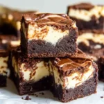 A delicious plate of Cream Cheese Brownies
