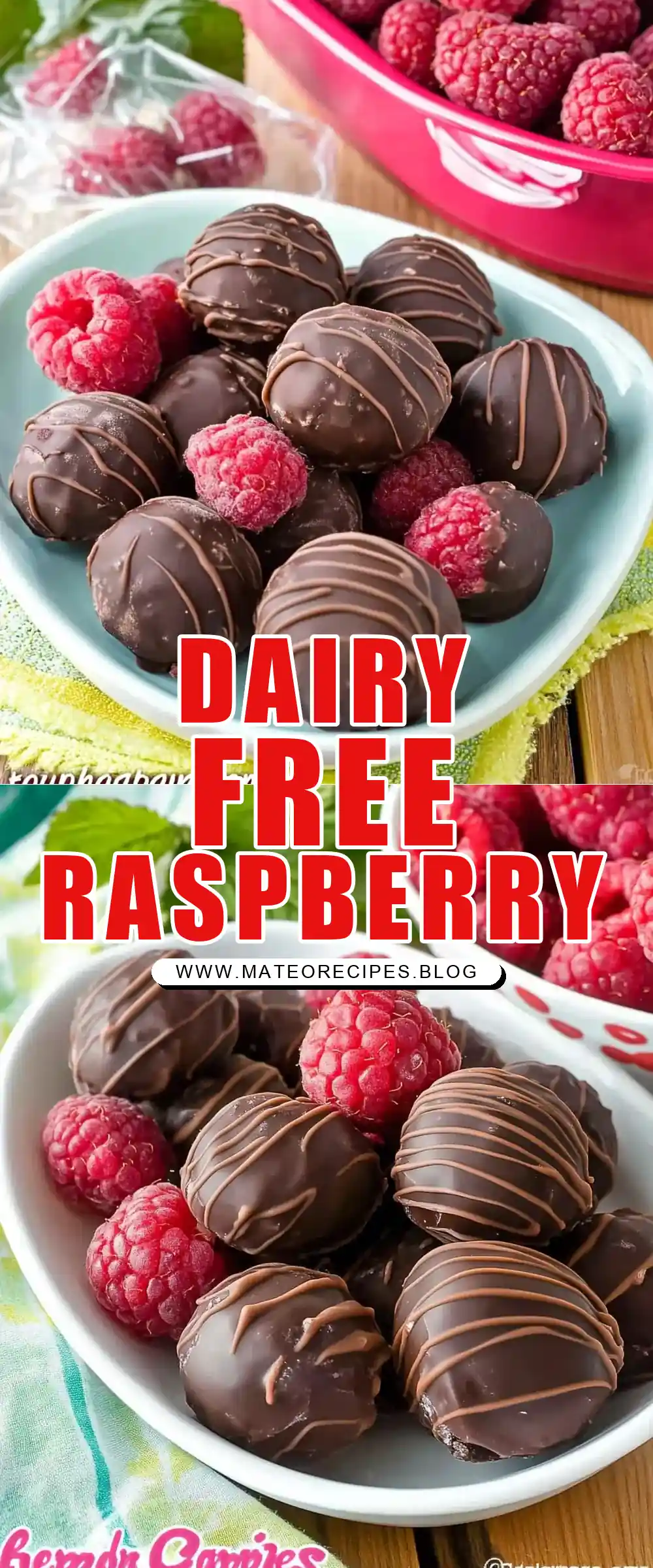 Pinterest pin (Design 1) for Low Carb Dairy-Free Raspberry Truffles