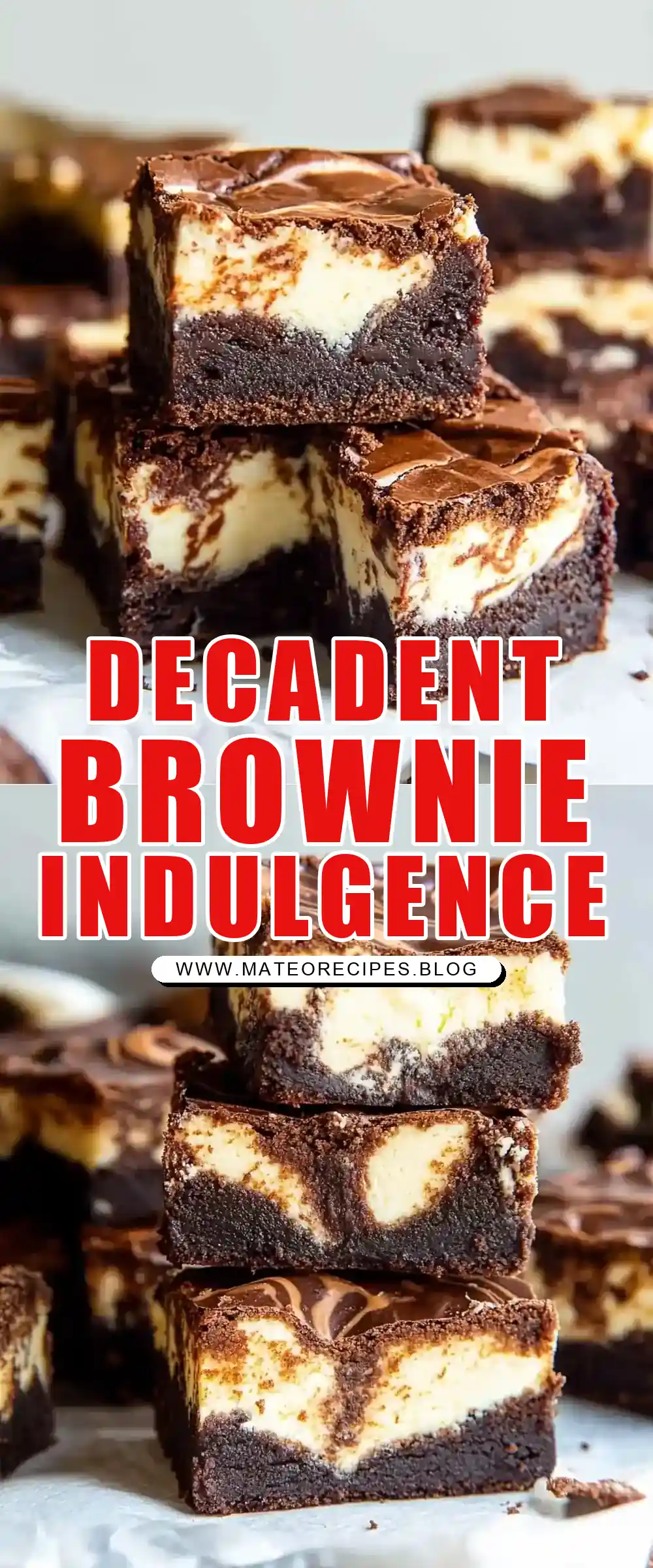 Pinterest pin (Design 1) for Cream Cheese Brownies