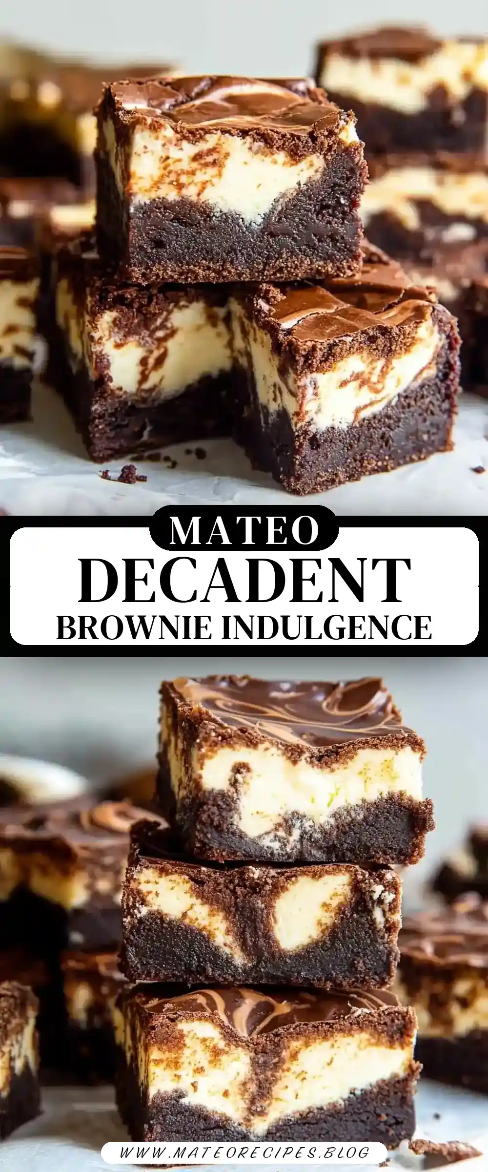 Pinterest pin (Design 3) for Cream Cheese Brownies