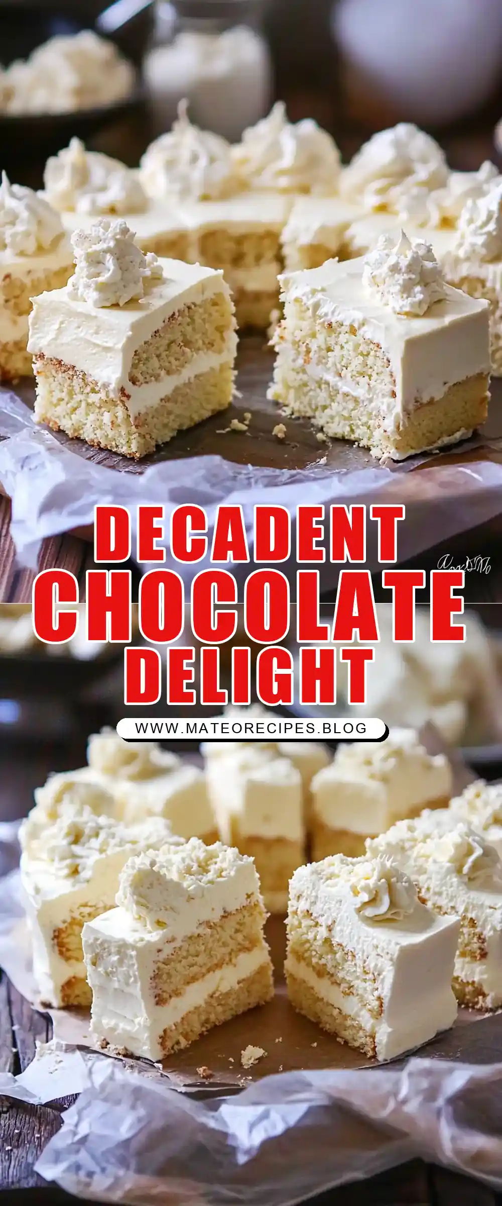 Pinterest pin (Design 1) for White Chocolate Cake