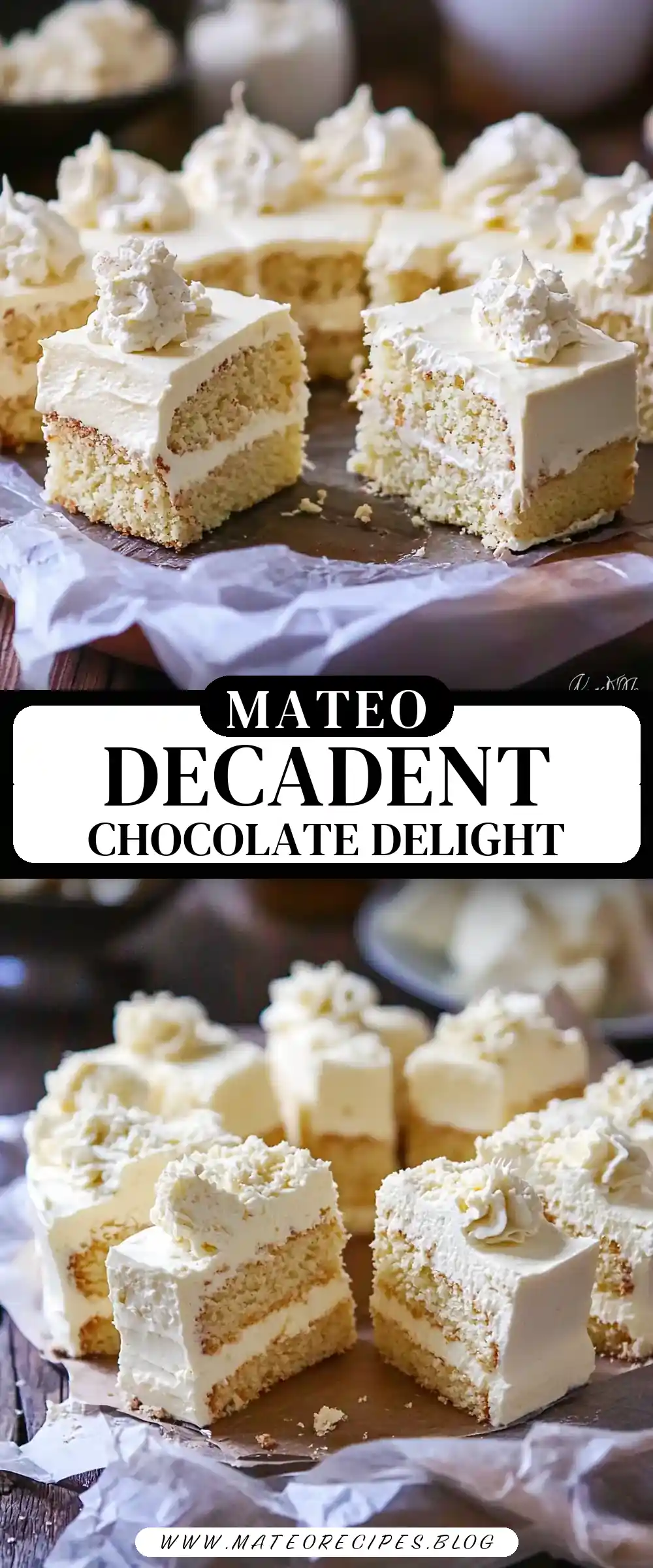 Pinterest pin (Design 3) for White Chocolate Cake