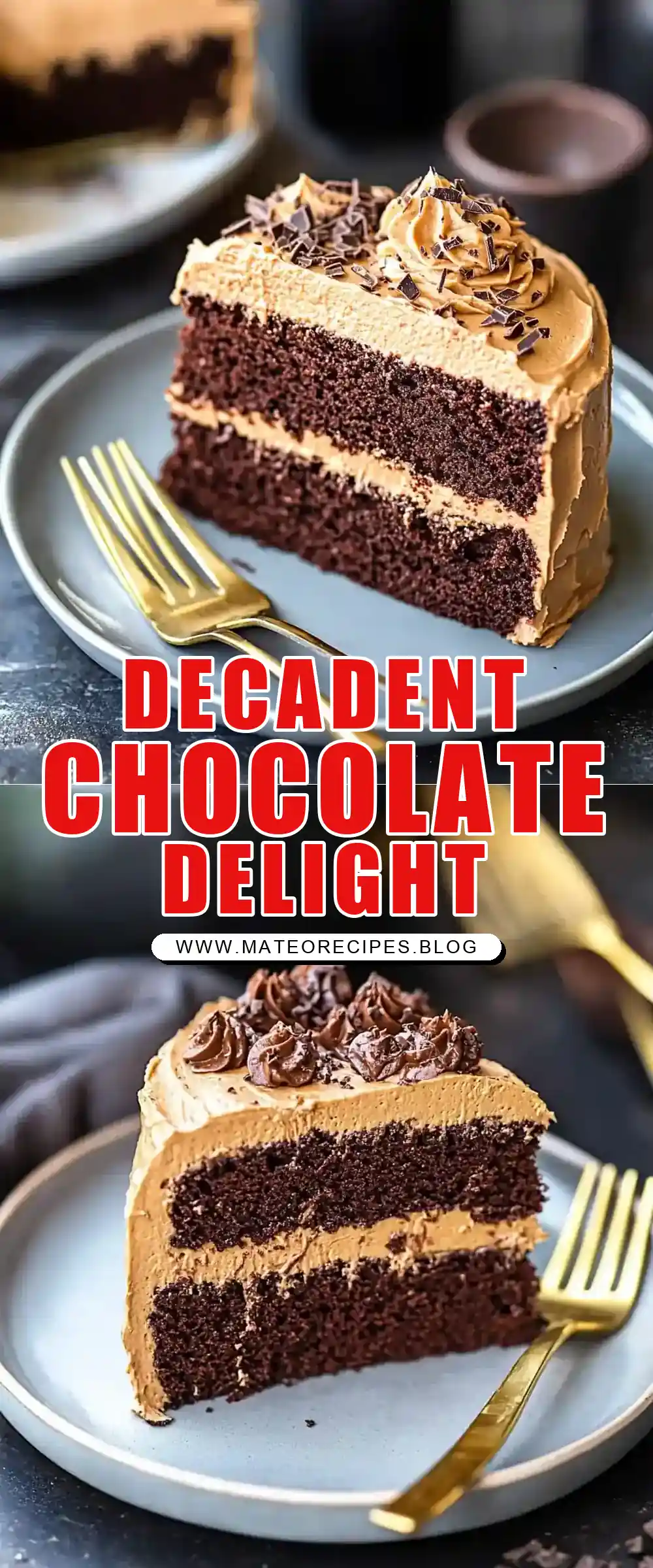 Pinterest pin (Design 1) for Chocolate Cake with Chocolate Frosting