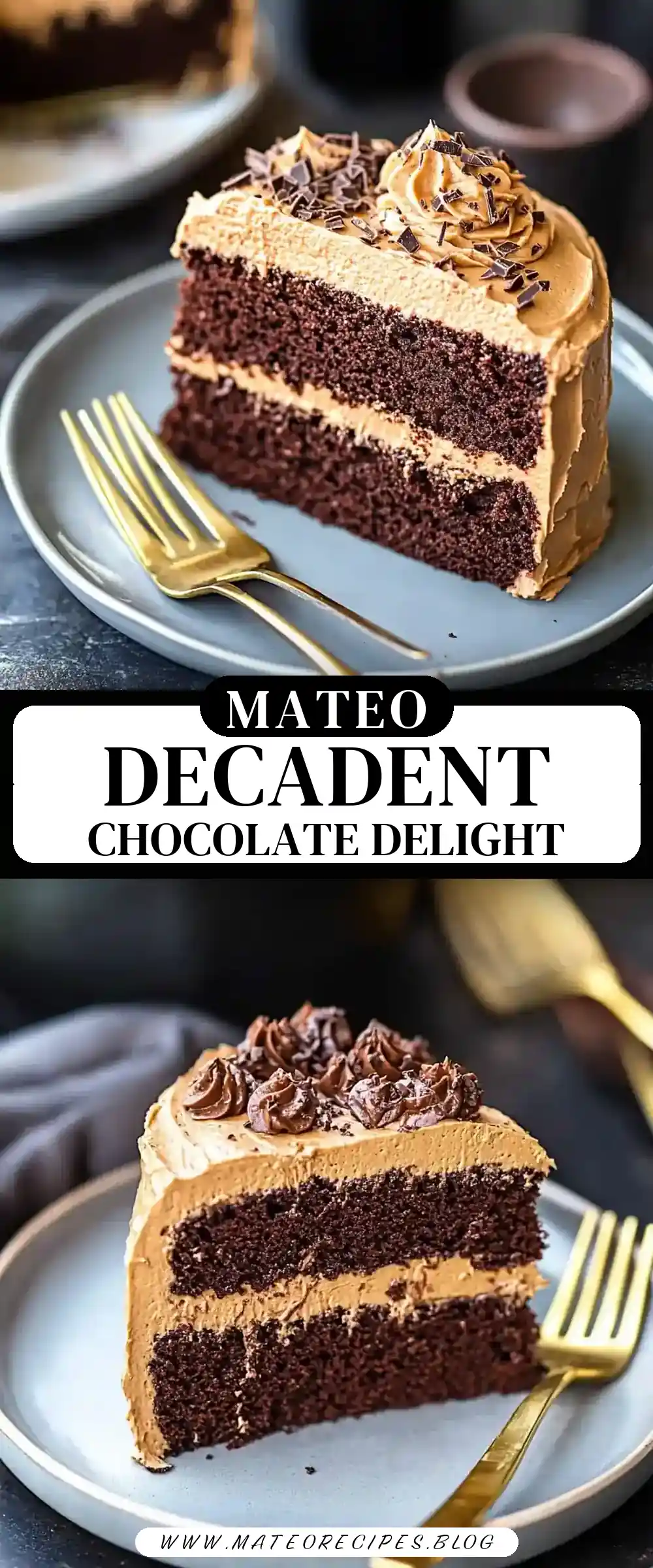 Pinterest pin (Design 3) for Chocolate Cake with Chocolate Frosting