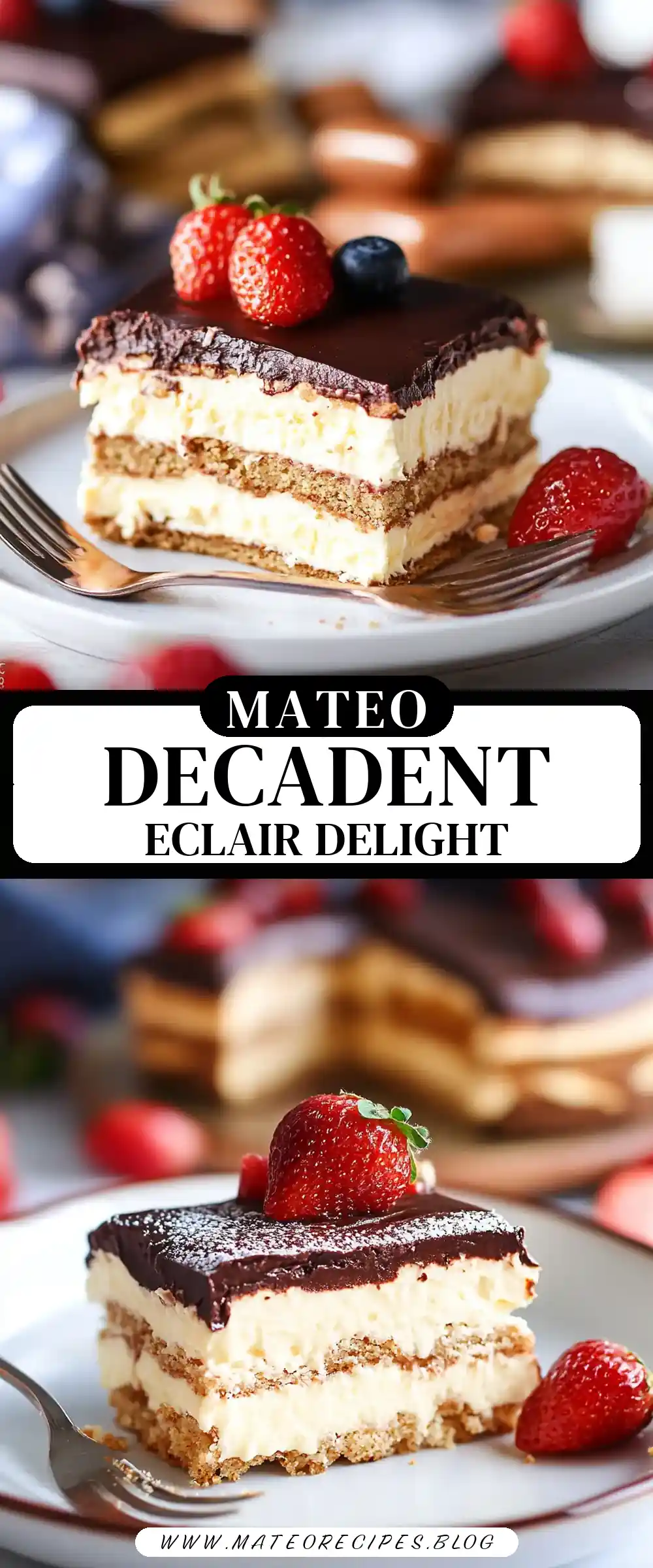Pinterest pin (Design 3) for Eclair Cake