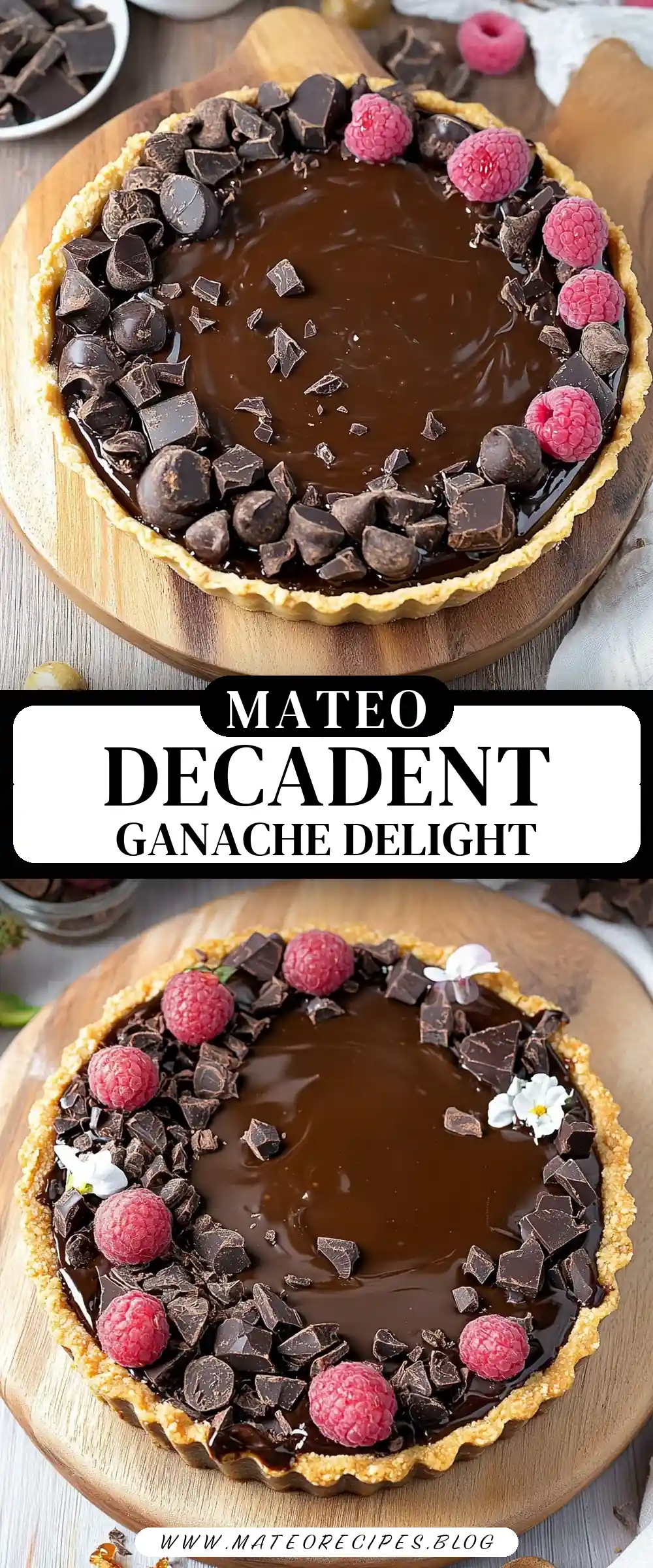 Pinterest pin (Design 3) for Chocolate Ganache Tart