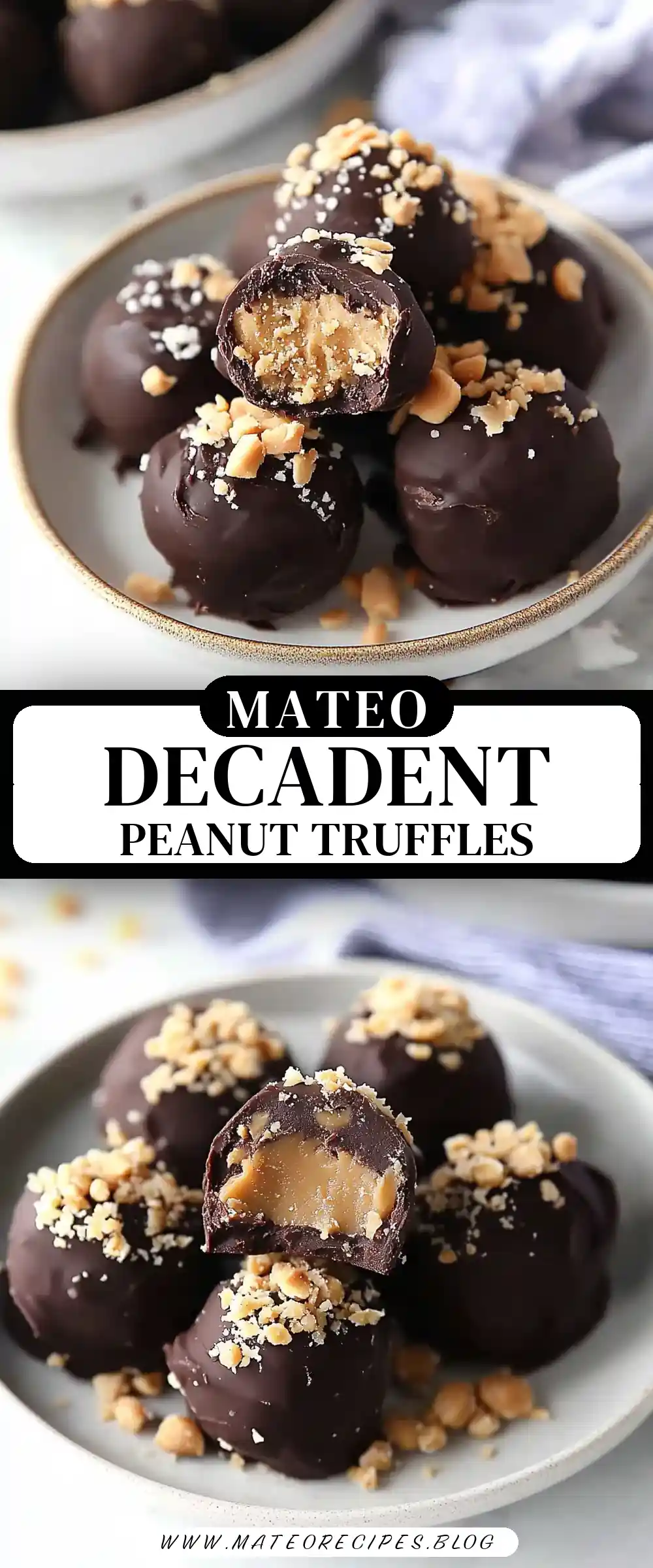 Pinterest pin (Design 3) for Peanut Butter Truffles