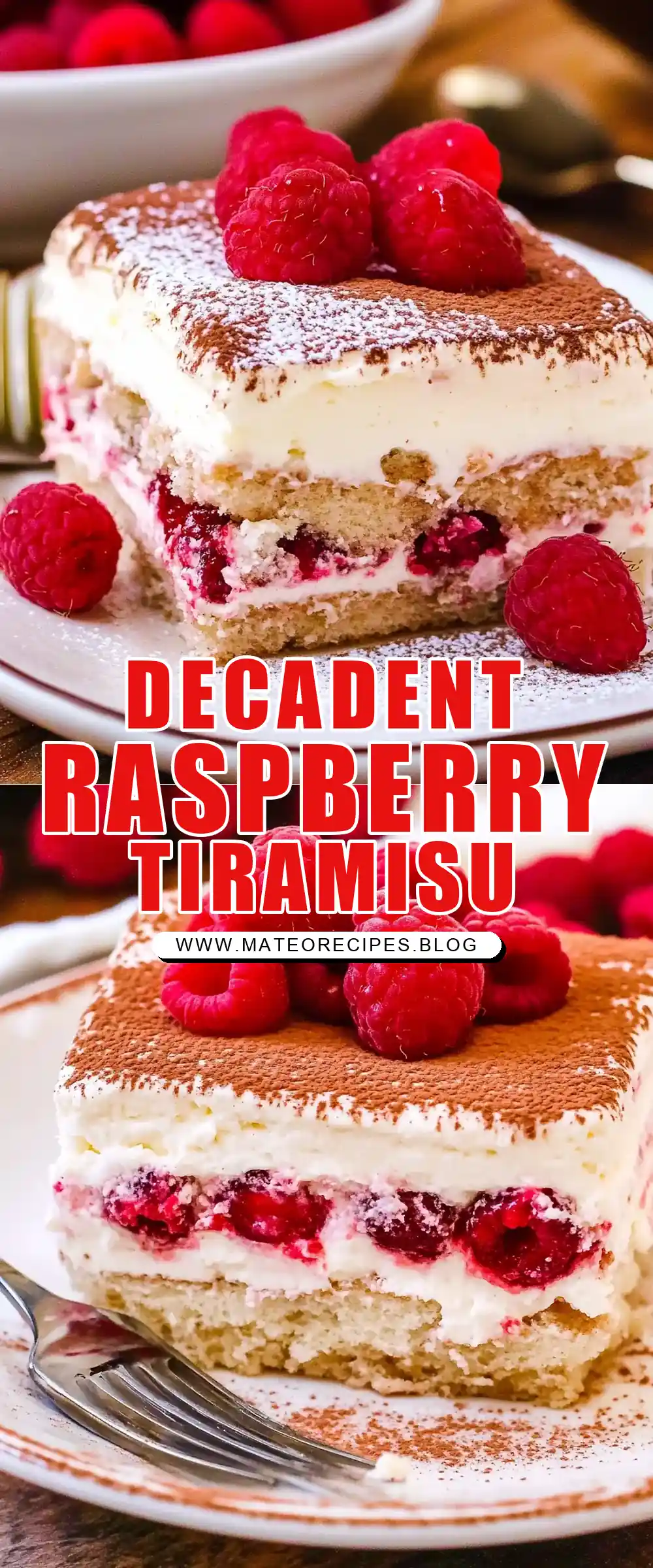 Pinterest pin (Design 1) for Raspberry Tiramisu